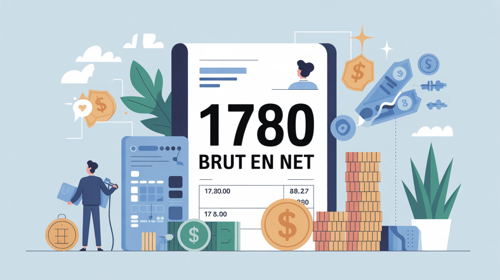 Illustration fiche de paie 1780 brut en net
