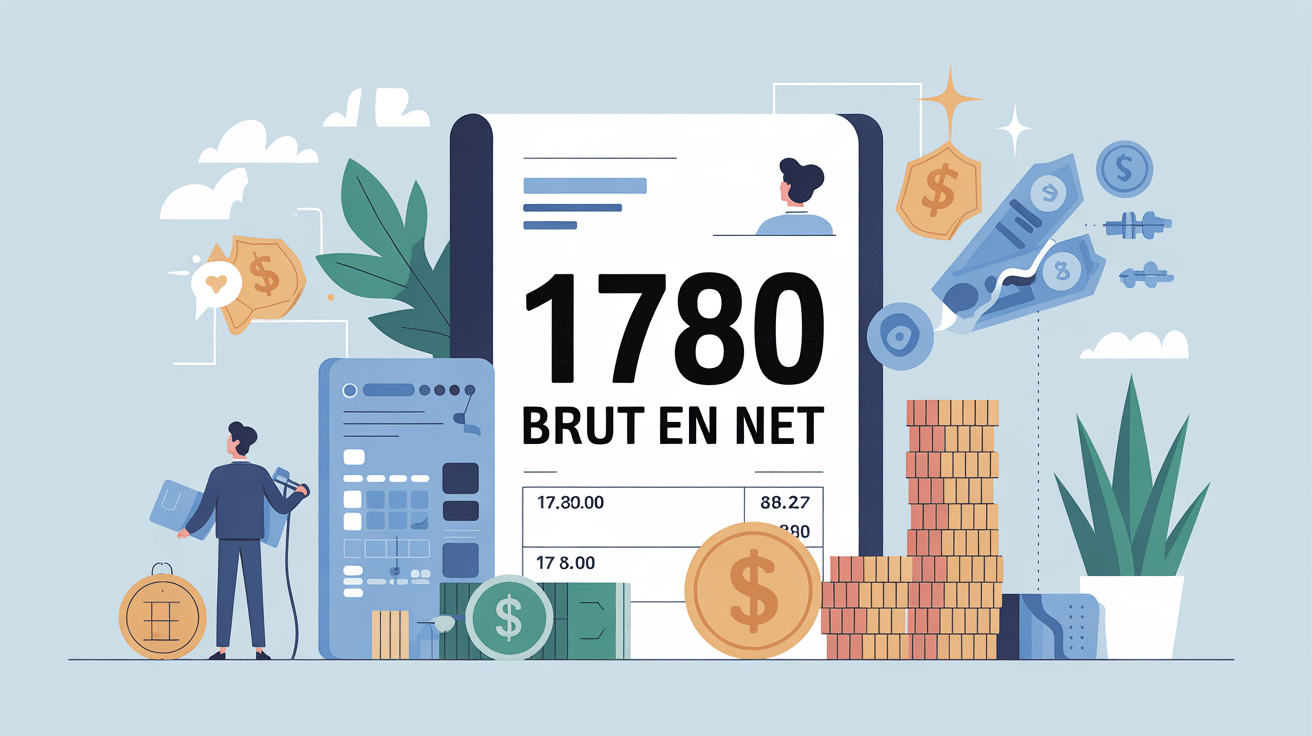 Illustration fiche de paie 1780 brut en net