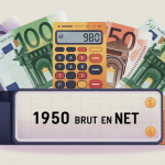 conversion 1950 brut en net illustration vectorielle