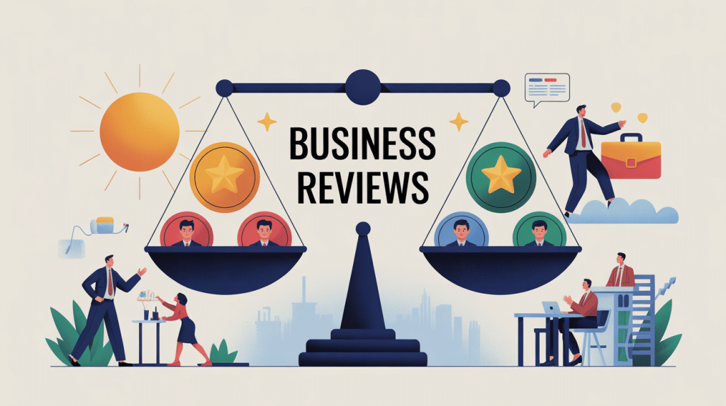 business reviews gestion stratégique entreprise illustration