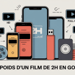 combien de go pour un film de 2h différents appareils et qualités