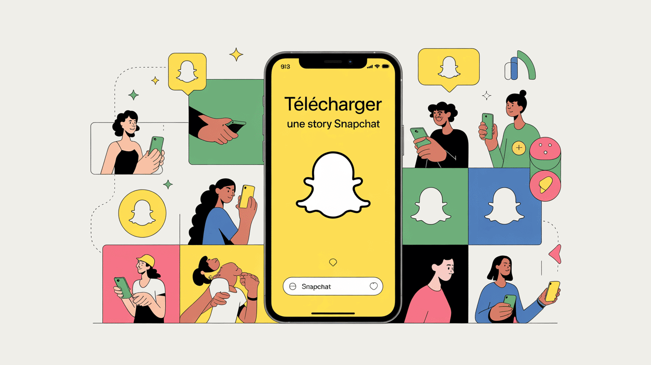 download a snapchat story illustration sécurisée smartphone