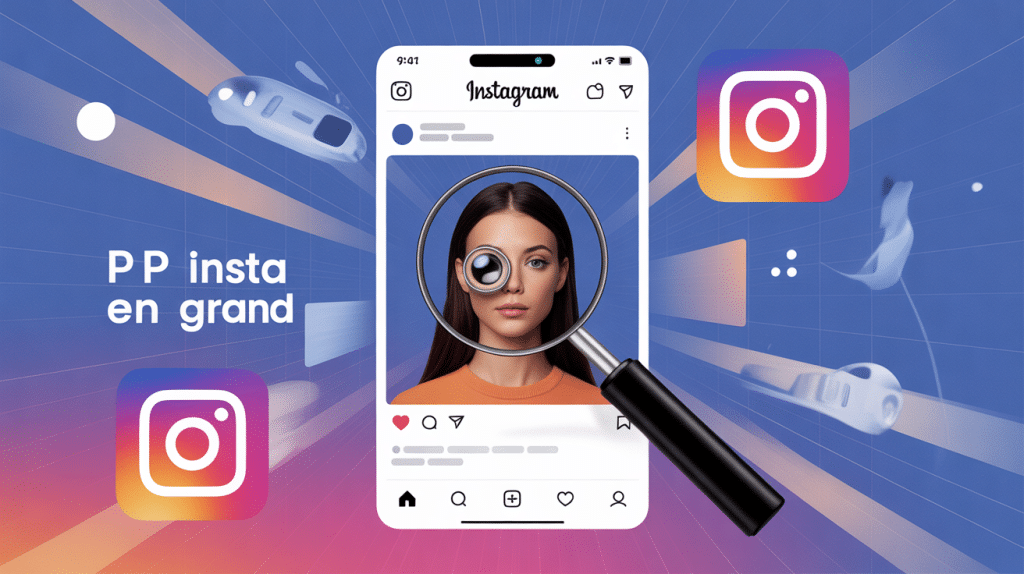 pp insta en grand loupe réseaux sociaux