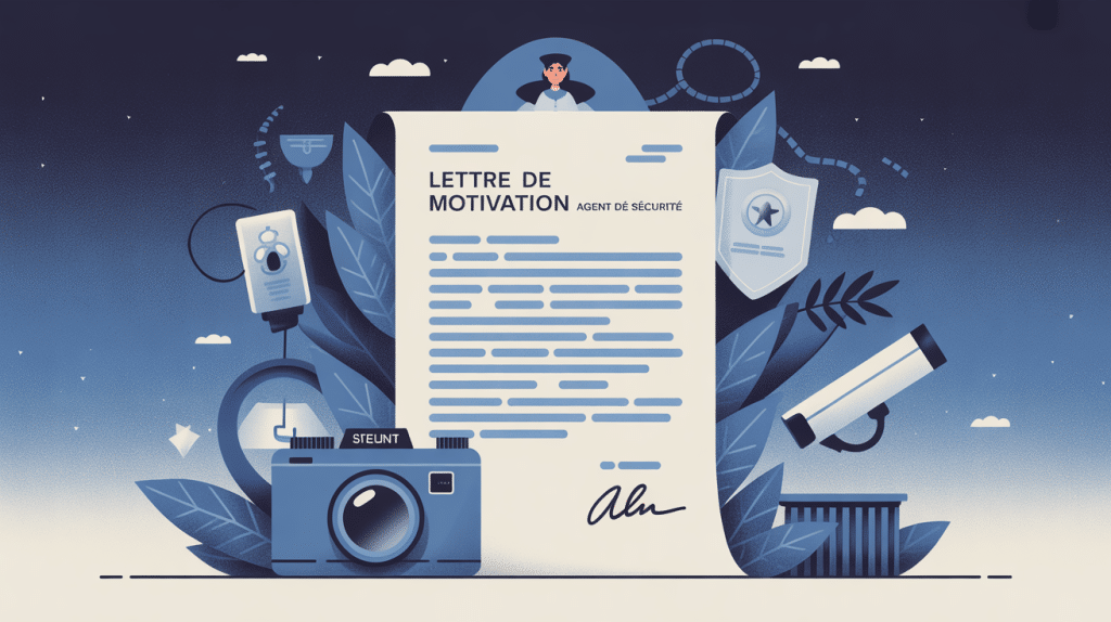 lettre de motivation agent de sécurité illustration vectorielle sécuritaire