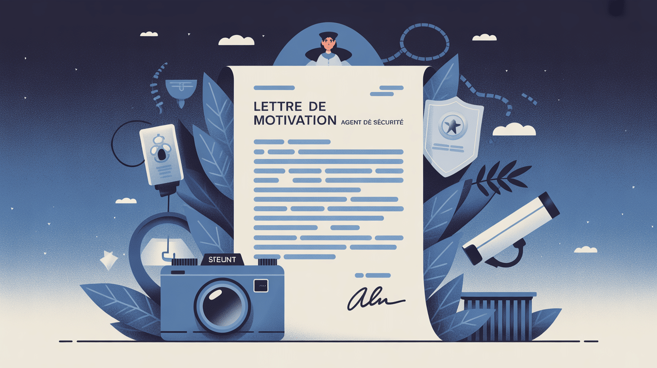 lettre de motivation agent de sécurité illustration vectorielle sécuritaire