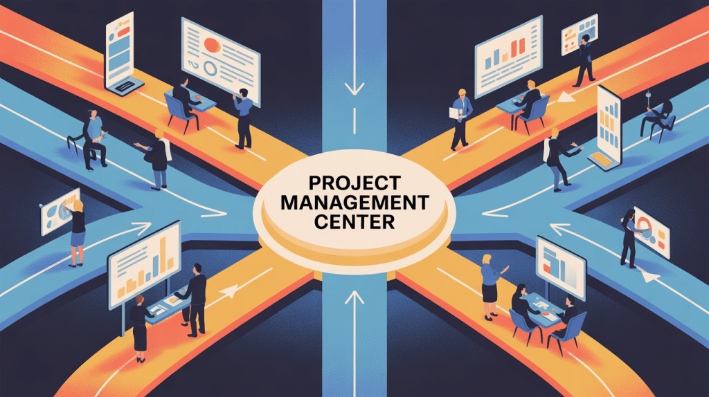 centre project management center illustration moderne