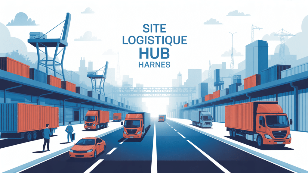 Illustration centrale du site logistique Hub Harnes moderne