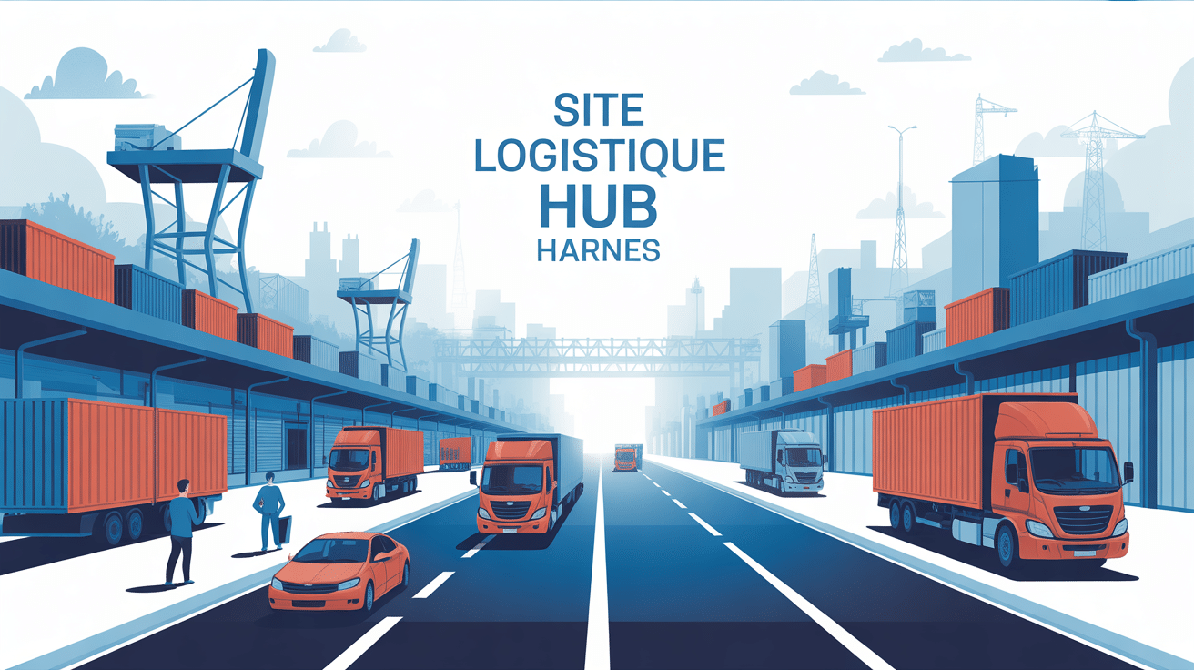 Illustration centrale du site logistique Hub Harnes moderne