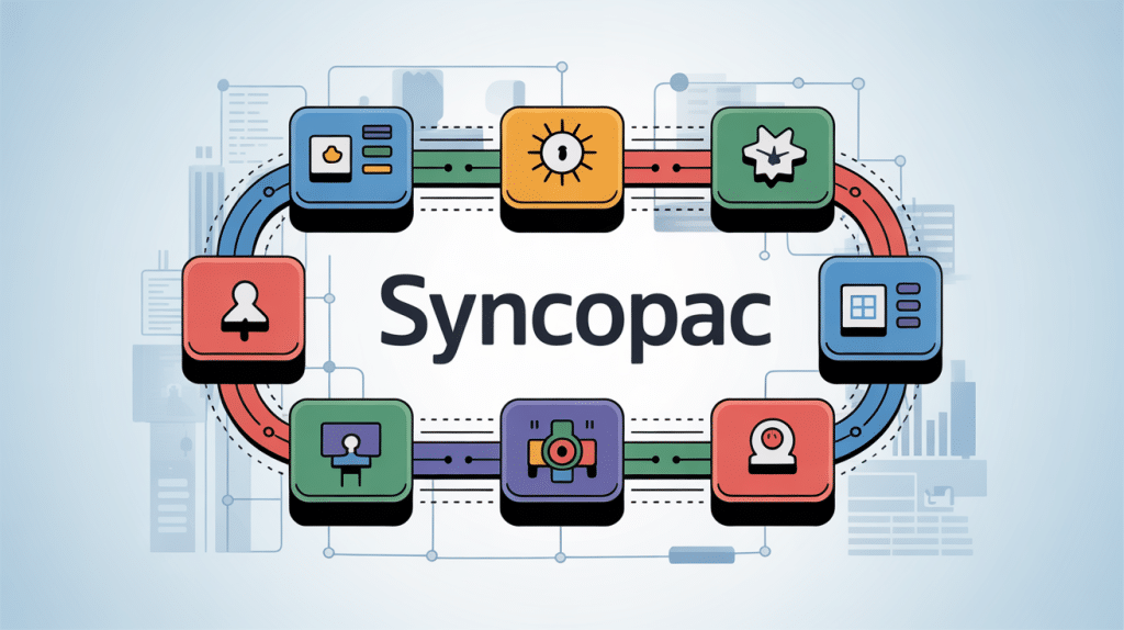 Schéma fonctionnement Syncopac et outils métiers
