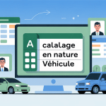 tableau excel calcul avantage en nature véhicule illustration vectorielle