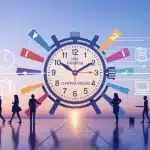 frise chronologique IA stylisée et optimiste