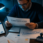 affaire personnelle commerçant dossier sur bureau