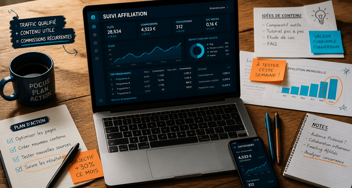 Affiliation SEO ordinateur et statistiques