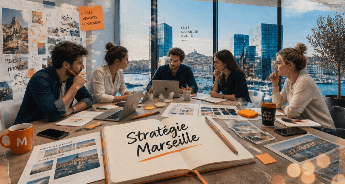 agence marketing marseille équipe en réunion