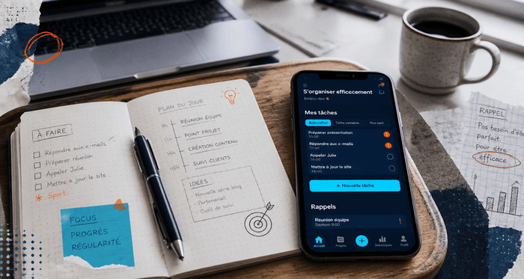 application pour s organiser sur smartphone et carnet au bureau