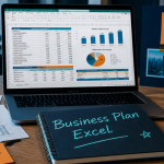 business plan excel tableau sur ordinateur