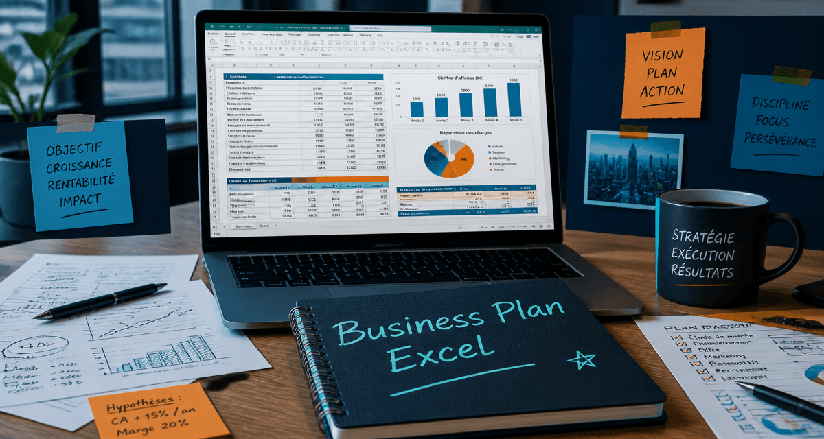 business plan excel tableau sur ordinateur