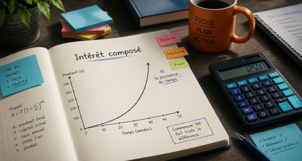 calcul intérêt composé graphique carnet calculatrice