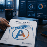 Cyberscore rapport sécurité sur bureau high-tech
