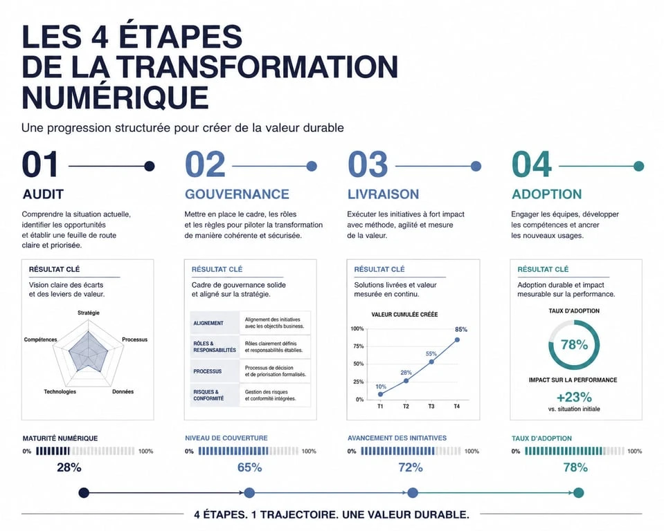 Étapes clés d'une transformation digitale réussie par une agence à Paris