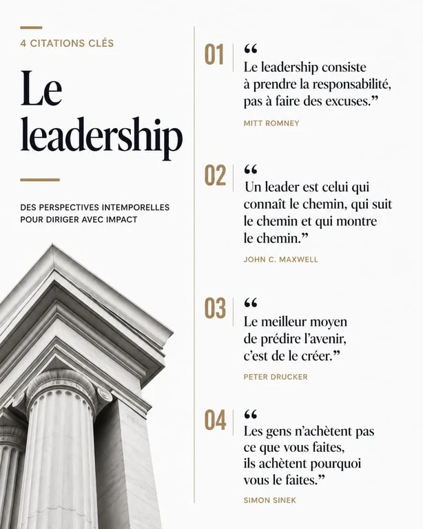 Infographie des citations de leadership inspirantes pour les managers