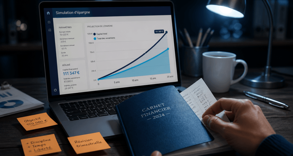 Epargne simulation graphique sur ordinateur