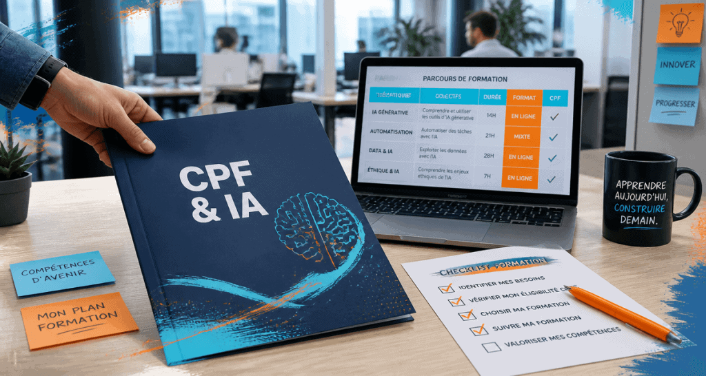 formation cpf ia dossier bleu et ordinateur