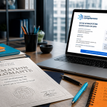 formation diplomante diplôme et ordinateur sur table