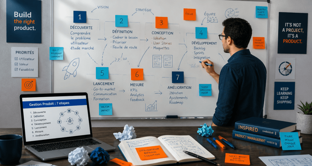 Gestion produit manager tableau post-its
