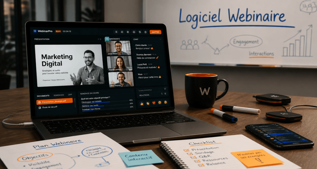 logiciel webinaire écran interface moderne