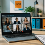 Métier en télétravail bureau lumineux