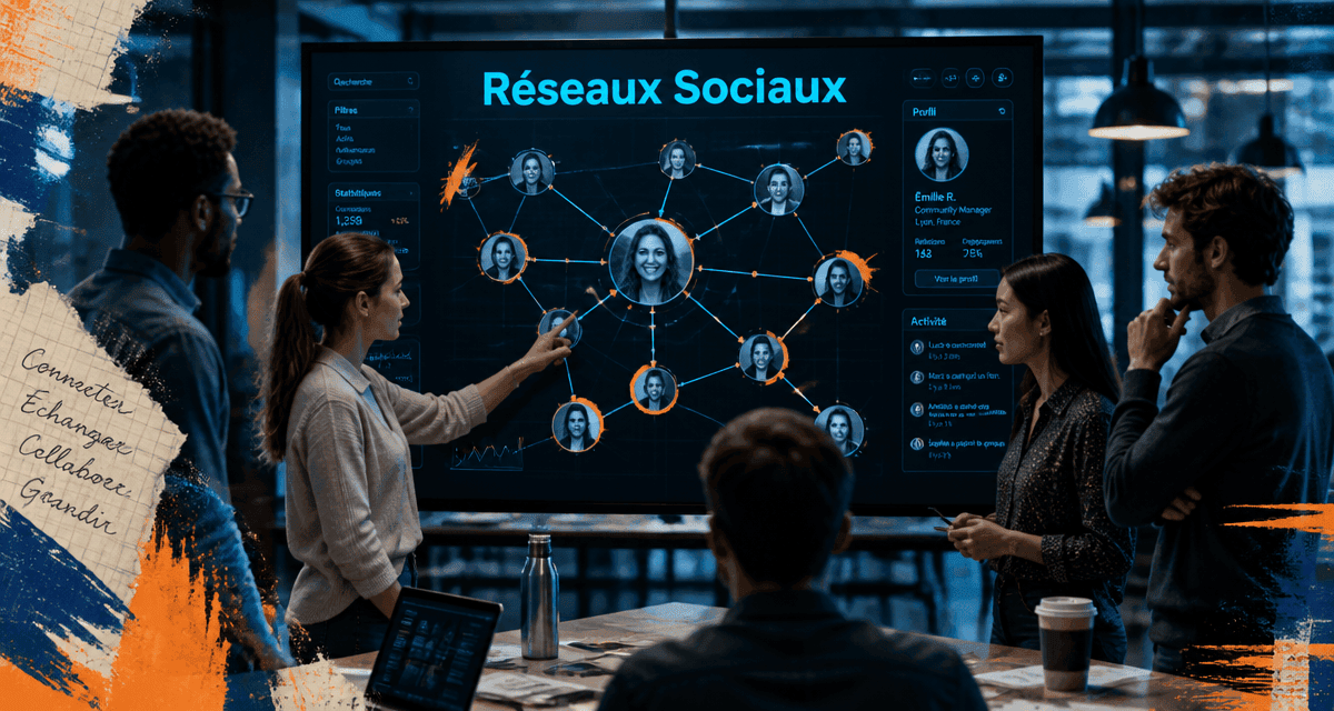 Réseaux sociaux définition, espace coworking, graphe social