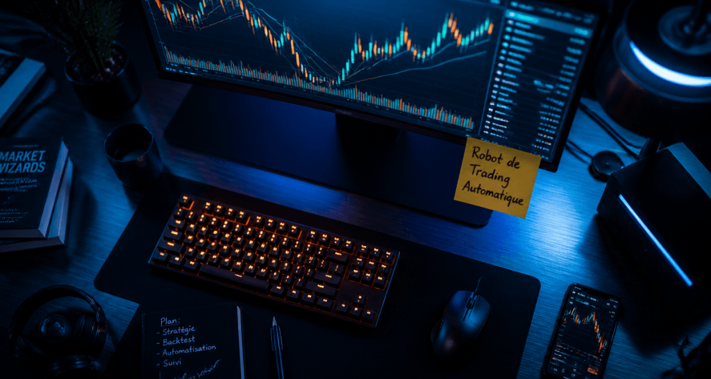robot trading automatique écran graphique