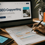 seo copywriting rédacteur annotant brouillon