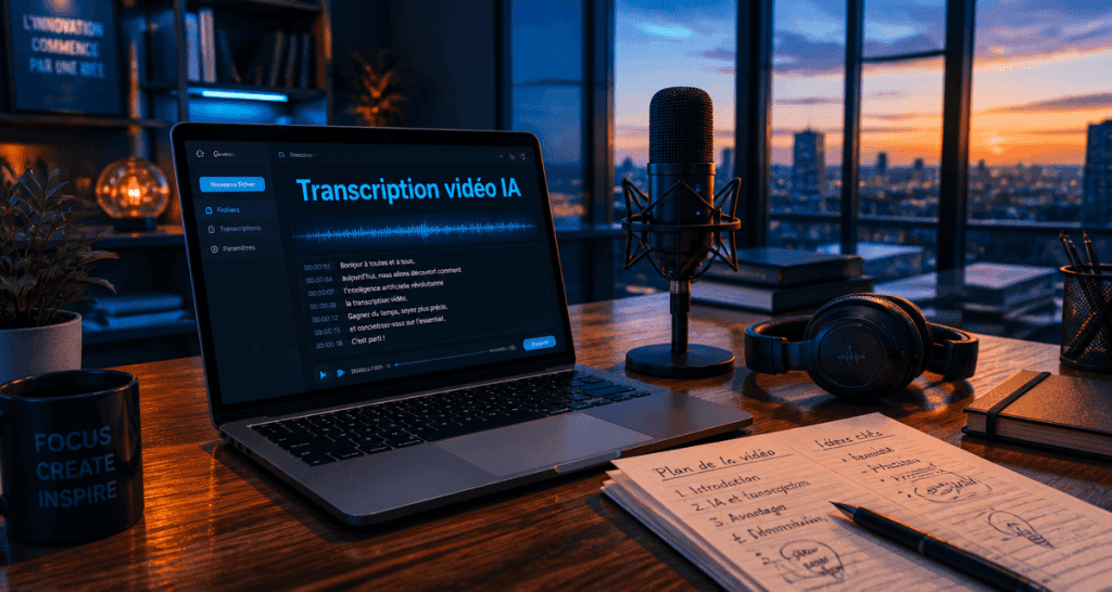 transcription video to text sur ordinateur moderne