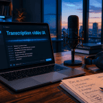 transcription video to text sur ordinateur moderne