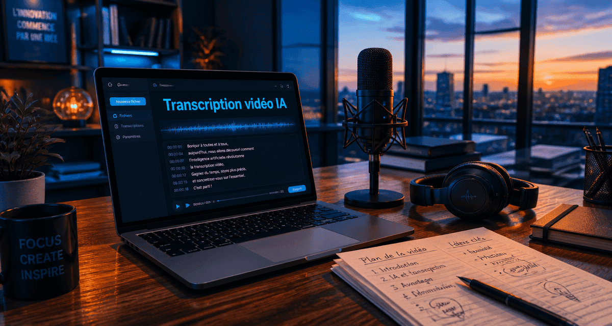 transcription video to text sur ordinateur moderne