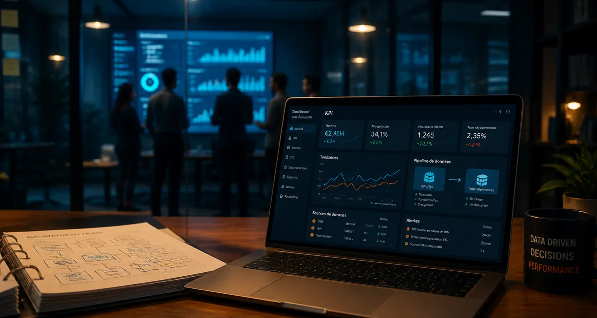 Business intelligence BI : tableau de bord KPI, ETL et data warehouse pour décisions stratégiques