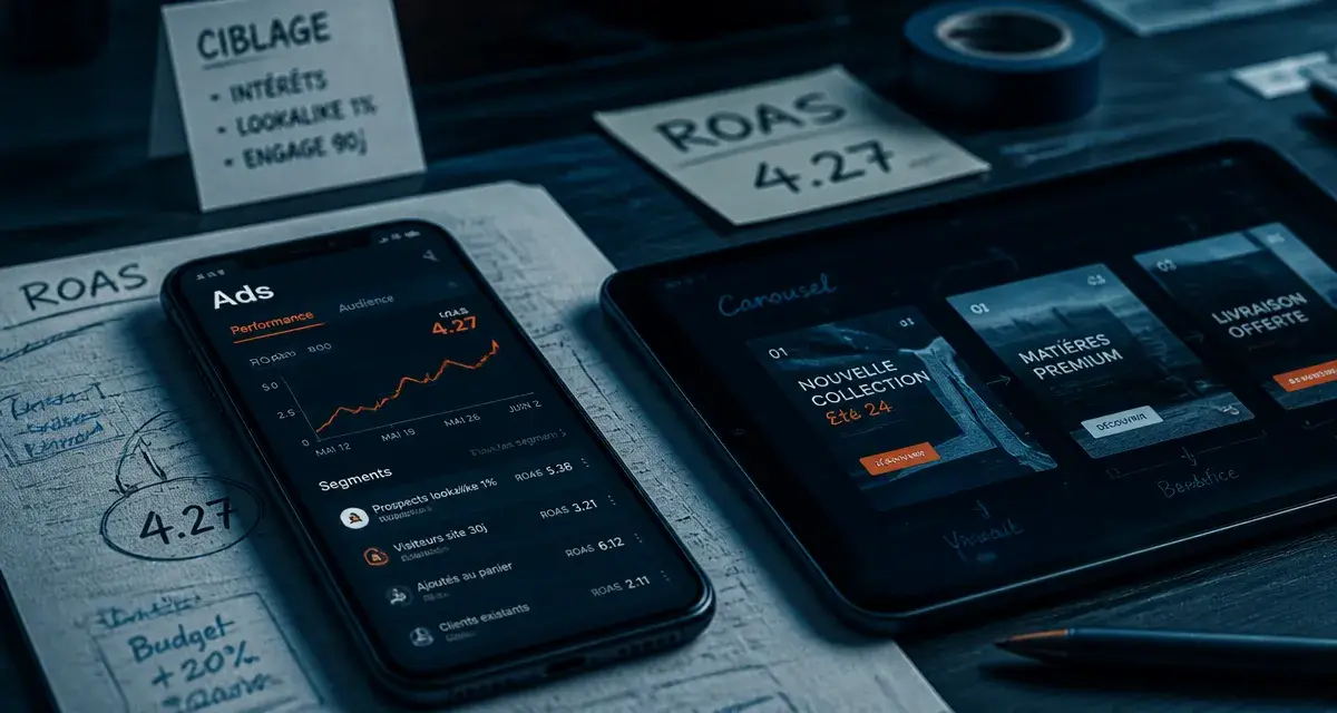 Campagne social ads : ciblage ROAS et CA sur smartphone et tablette