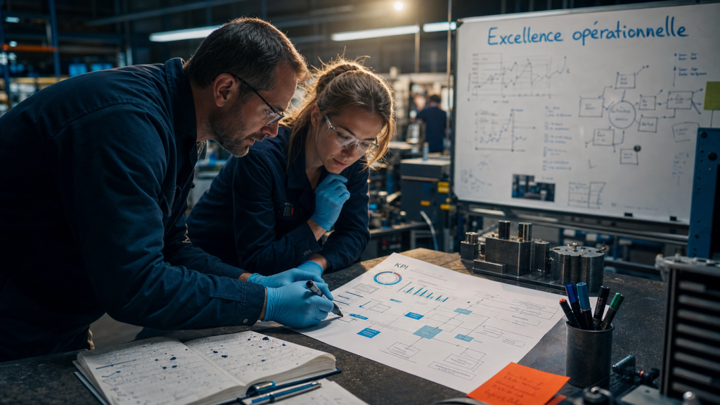 Définition excellence opérationnelle : 4 piliers KPI en atelier