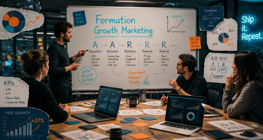 formation growth marketing tableau AARRR et dashboards