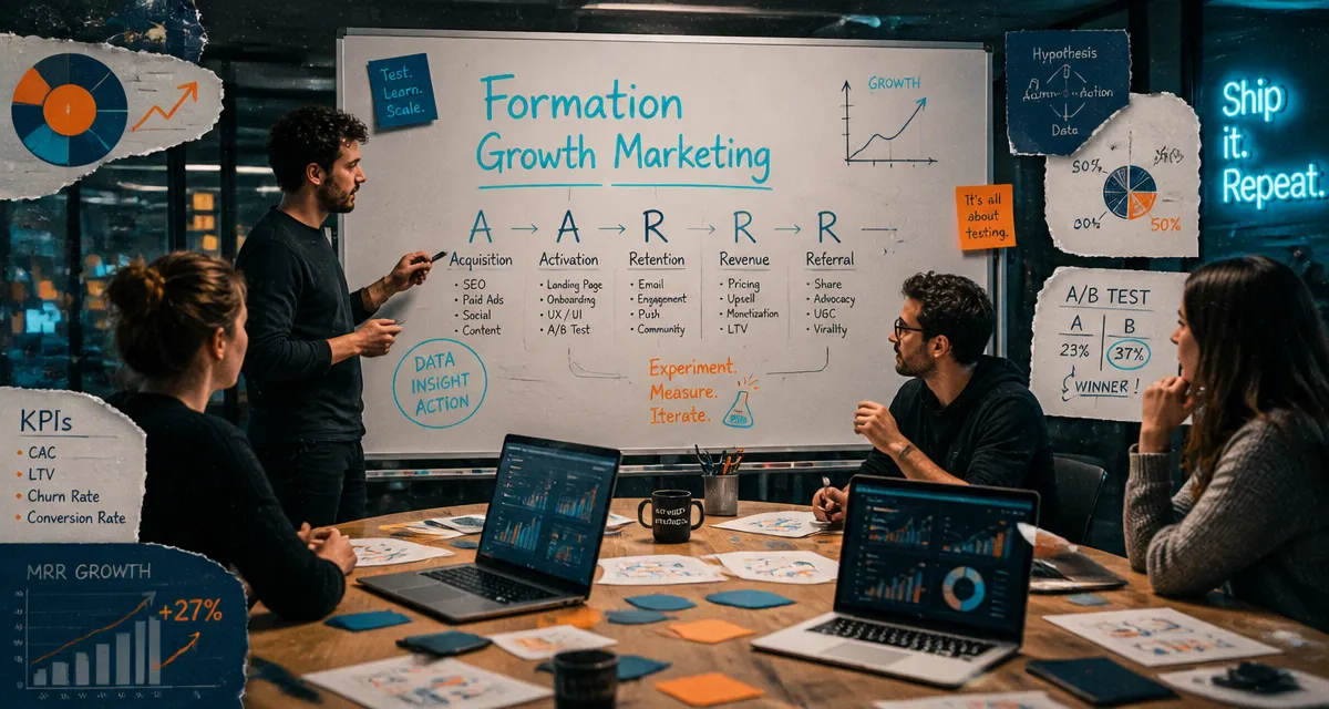 formation growth marketing tableau AARRR et dashboards