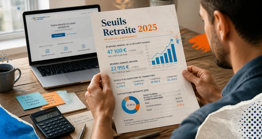 validation trimestre retraite auto entrepreneur 2025 document graphique