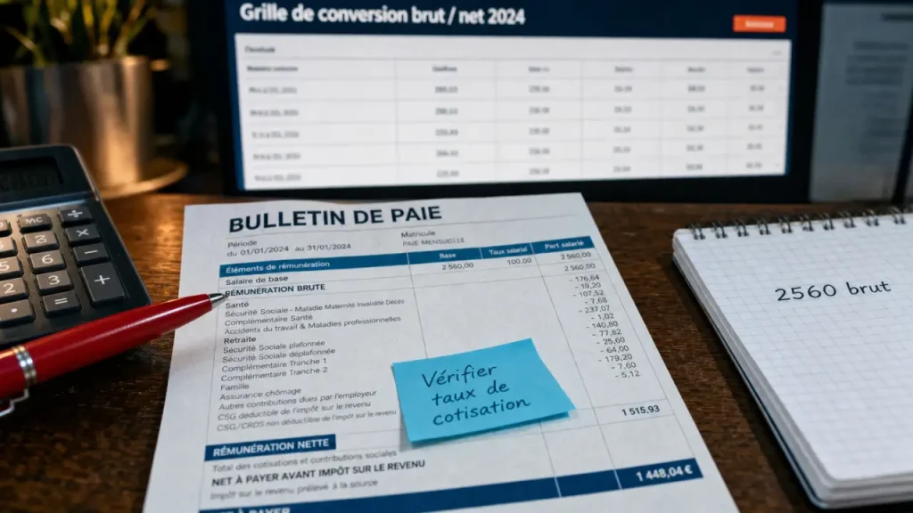 2560 € brut en net : 2037 € hors impôt, mais pas pour tous les statuts