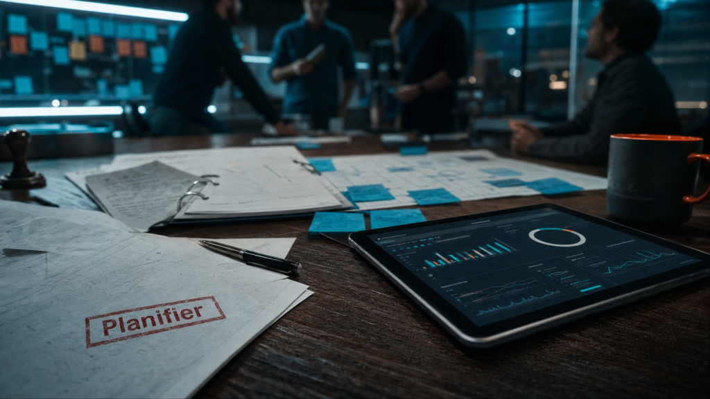 Définition management : planifier, organiser, diriger, contrôler sur table de pilotage