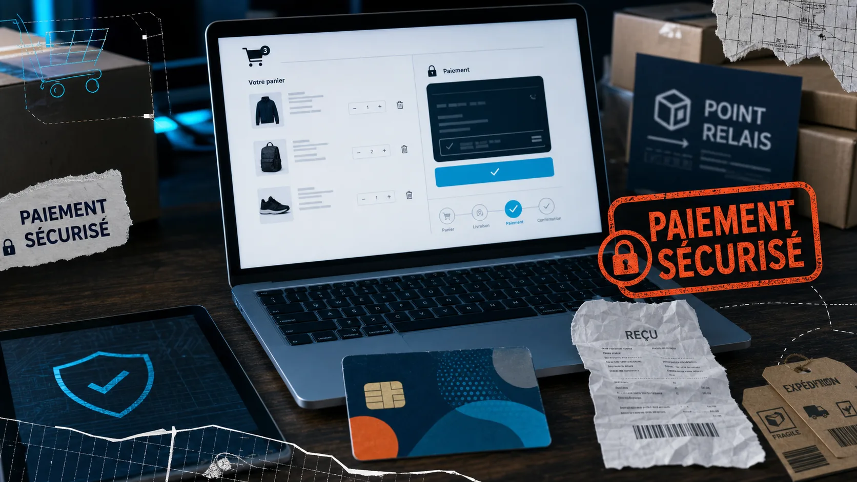 E commerce c est quoi : paiement sécurisé en ligne, panier et logistique