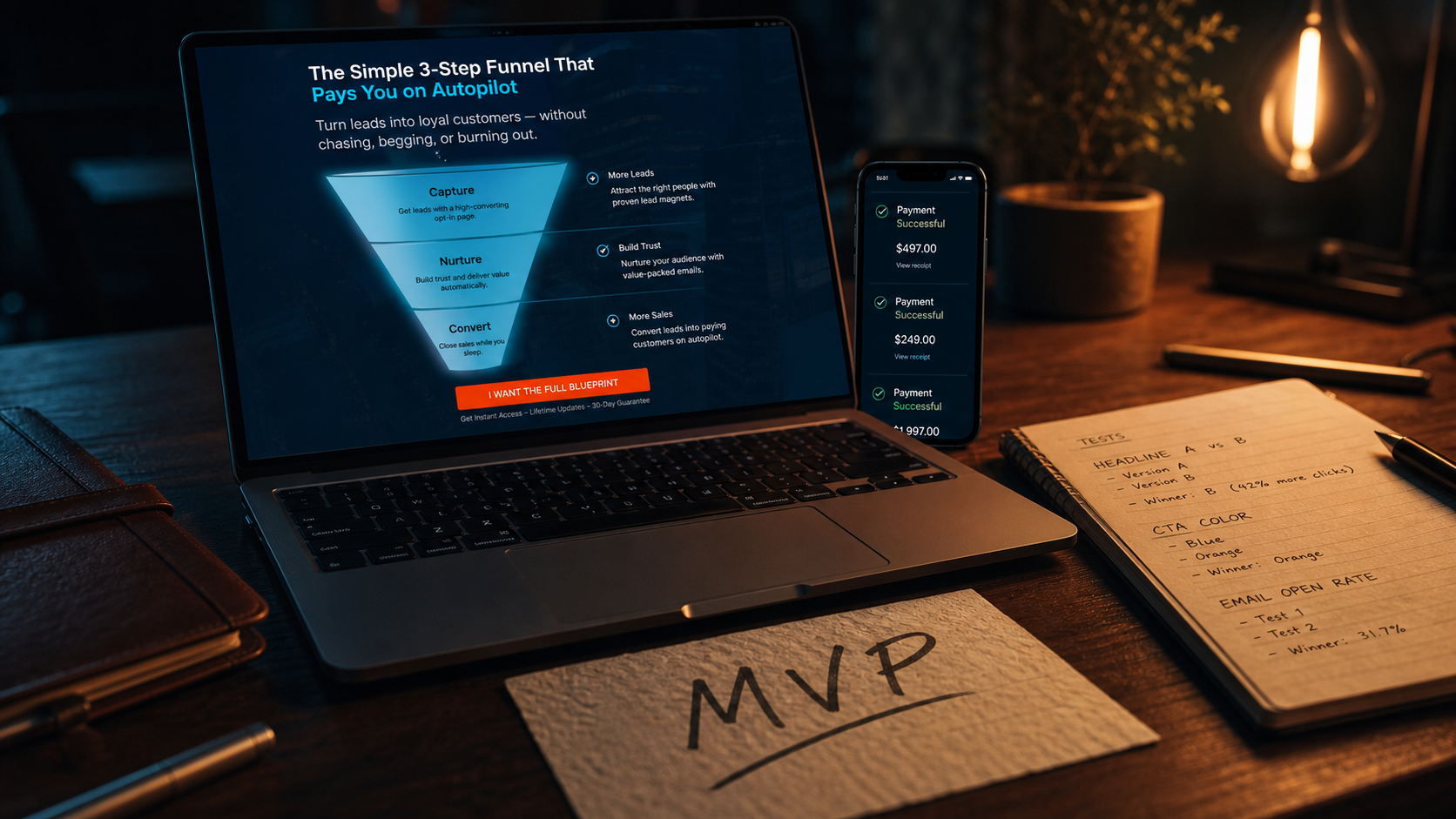 Lancer un business en ligne : MVP, tunnel de vente et paiement