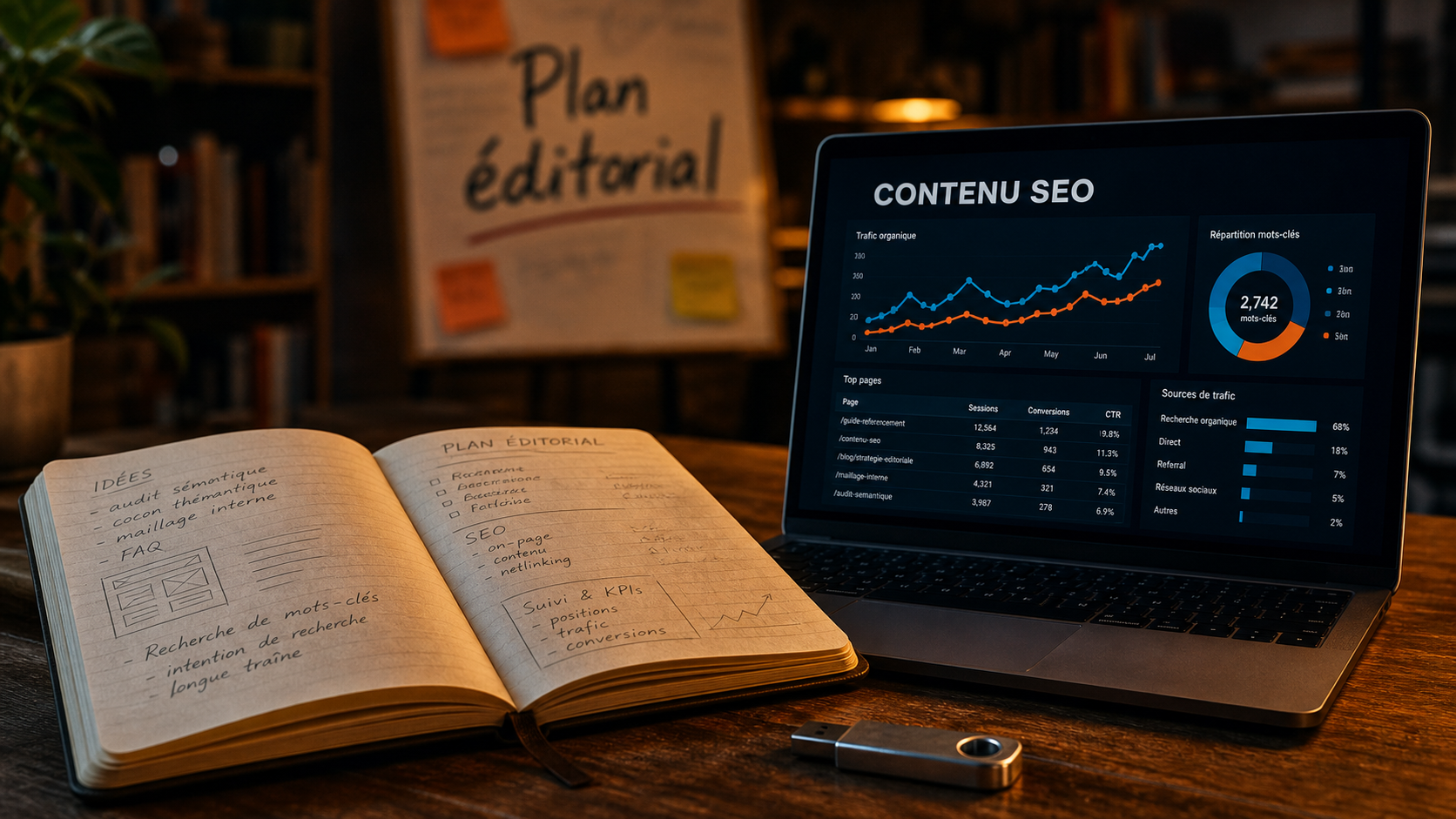 Stratégie de contenu seo : plan éditorial pour trafic organique