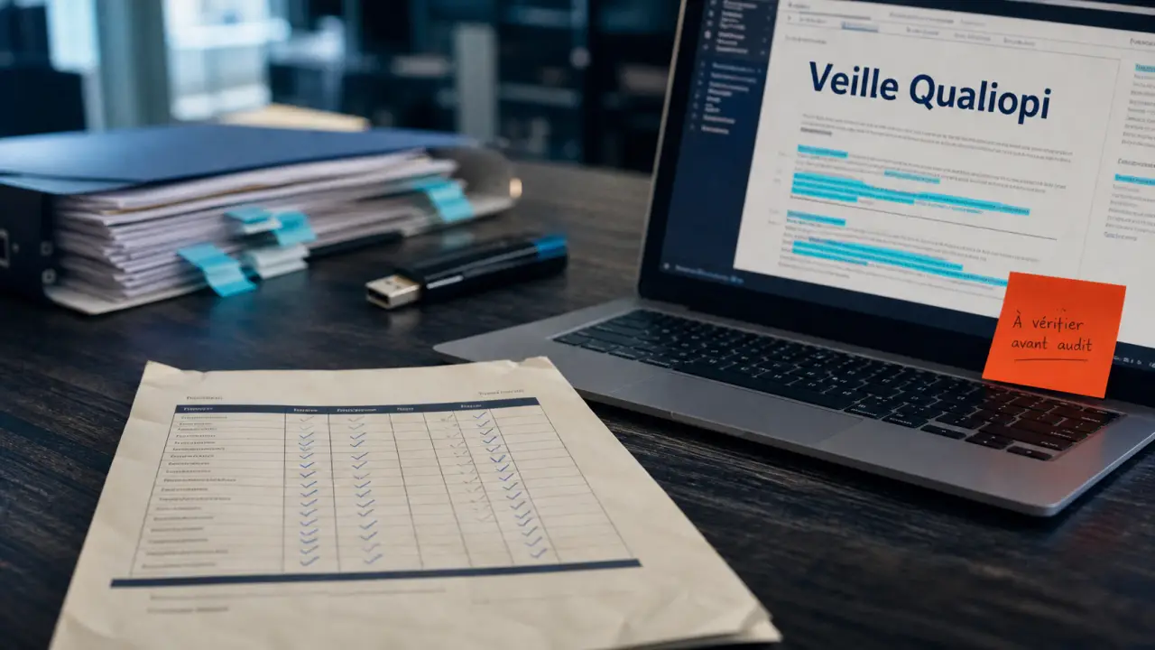 Veille pédagogique Qualiopi : tableau de suivi en formation