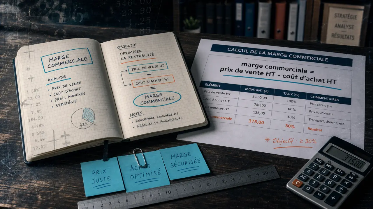 Calculer marge : HT vs TTC, marge commerciale et taux de marque
